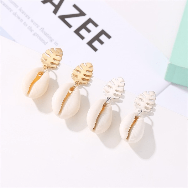 Wholesale Gold Round Crystal Natural Shell Earrings JDC-ES-D773 Earrings 晴雯 Wholesale Jewelry JoyasDeChina Joyas De China