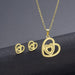 Wholesale gold stainless steel earrings necklace set combination JDC-NE-MINGM002 Necklace 敏萌 Wholesale Jewelry JoyasDeChina Joyas De China