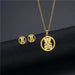 Wholesale gold stainless steel earrings necklace set combination JDC-NE-MINGM002 Necklace 敏萌 TZ70 Wholesale Jewelry JoyasDeChina Joyas De China