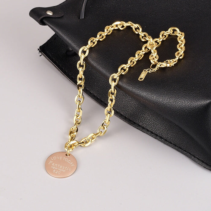 Wholesale gold Stainless Steel Gold Plated Necklace JDC-NE-YS058 Necklaces 艺昇 Wholesale Jewelry JoyasDeChina Joyas De China