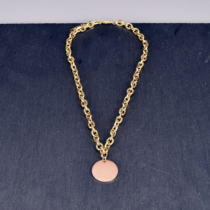 Wholesale gold Stainless Steel Gold Plated Necklace JDC-NE-YS058 Necklaces 艺昇 gold Wholesale Jewelry JoyasDeChina Joyas De China