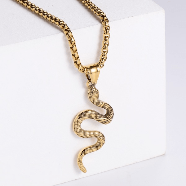 Wholesale gold stainless steel snake necklace JDC-NE-Aimi009 Necklaces 爱米萝 Wholesale Jewelry JoyasDeChina Joyas De China