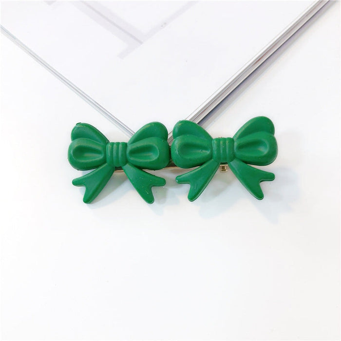 Wholesale Green Bow Plastic Resin Hair Clip Hair Rope JDC-HC-Jiax007 Hair Clips 佳芯 2412 Wholesale Jewelry JoyasDeChina Joyas De China