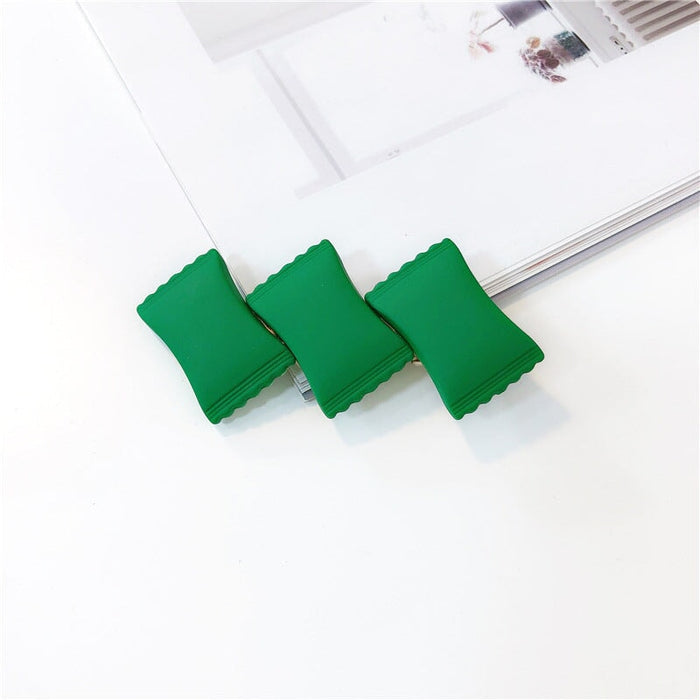 Wholesale Green Bow Plastic Resin Hair Clip Hair Rope JDC-HC-Jiax007 Hair Clips 佳芯 2413 Wholesale Jewelry JoyasDeChina Joyas De China