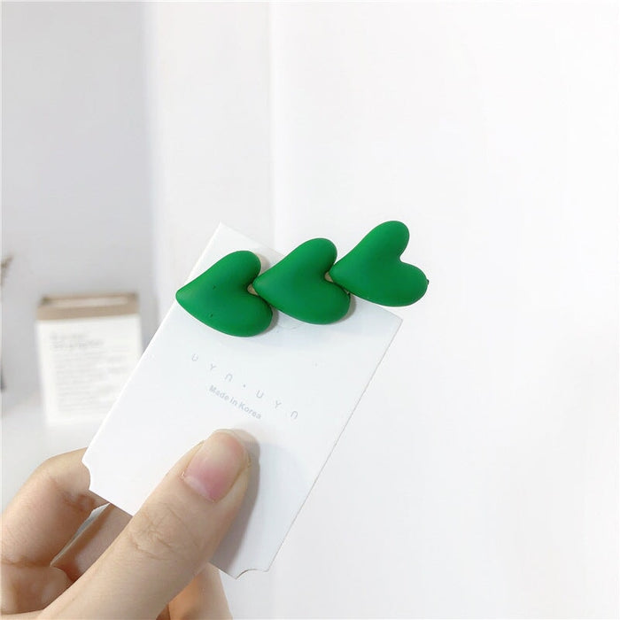 Wholesale Green Smiley Plastic Resin Hair Clip Hair Rope JDC-HC-Jiax006 Hair Clips 佳芯 2417 Wholesale Jewelry JoyasDeChina Joyas De China