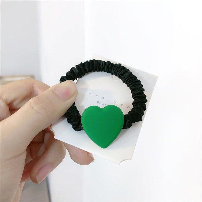 Wholesale Green Smiley Plastic Resin Hair Clip Hair Rope JDC-HC-Jiax006 Hair Clips 佳芯 2421 Wholesale Jewelry JoyasDeChina Joyas De China