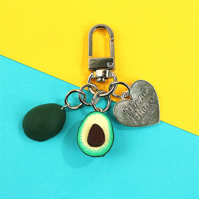 Wholesale Green Soft Pottery Avocado Keychain JDC-KC-Gongz029 Keychains 宫泽 B65-2 melon seeds Wholesale Jewelry JoyasDeChina Joyas De China