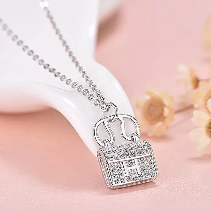 Wholesale H letter alloy necklace JDC-NE-Jiaow010 Necklaces 娇婉 White gold Wholesale Jewelry JoyasDeChina Joyas De China