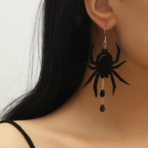 Wholesale Halloween Acrylic Black Spider Earrings JDC-ES-GANL007 Earrings 甘来 Wholesale Jewelry JoyasDeChina Joyas De China