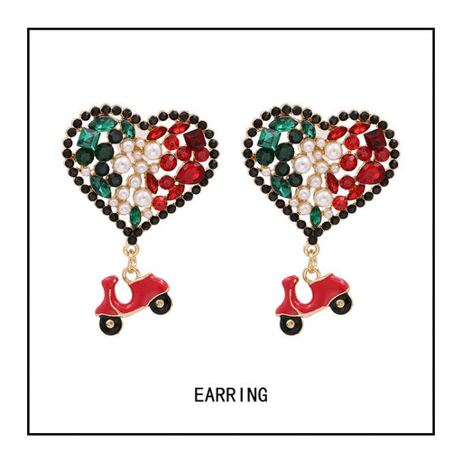 Wholesale heart alloy earrings JDC-ES-LIUM032 Earrings 榴芒 Wholesale Jewelry JoyasDeChina Joyas De China