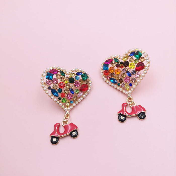 Wholesale heart alloy earrings JDC-ES-LIUM032 Earrings 榴芒 54106-LMT Wholesale Jewelry JoyasDeChina Joyas De China