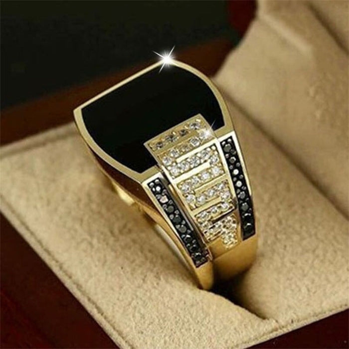 Wholesale Hip Hop Metal Rhinestone Rings JDC-RS-Sanj006 Rings 三杰 gold 6 Wholesale Jewelry JoyasDeChina Joyas De China