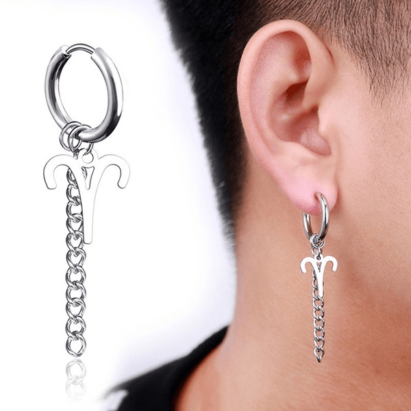 Wholesale hip hop zodiac constellation stainless steel earrings for men JDC-ES-GM008 Earrings 冈麦 Wholesale Jewelry JoyasDeChina Joyas De China