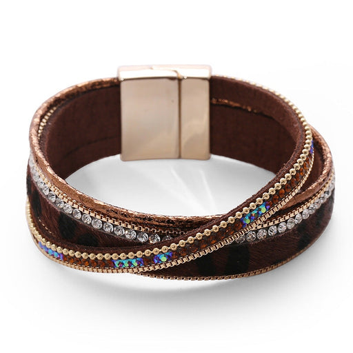 Wholesale Horsehair Rhinestone Leather Alloy Multilayer Buckle Bracelet JDC-BT-DHJ014 Bracelet 邓会君 Wholesale Jewelry JoyasDeChina Joyas De China