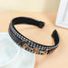 Wholesale Houndstooth Fabric Alloy PU Leather Headband (F)JDC-HD-O377 Headband 潮炫 Wholesale Jewelry JoyasDeChina Joyas De China