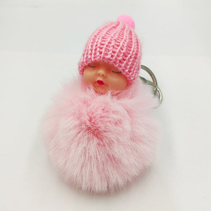 Wholesale imitation otter rabbit hair sleep doll keychain JDC-KC-QiShi007 Keychains 奇释 Wholesale Jewelry JoyasDeChina Joyas De China