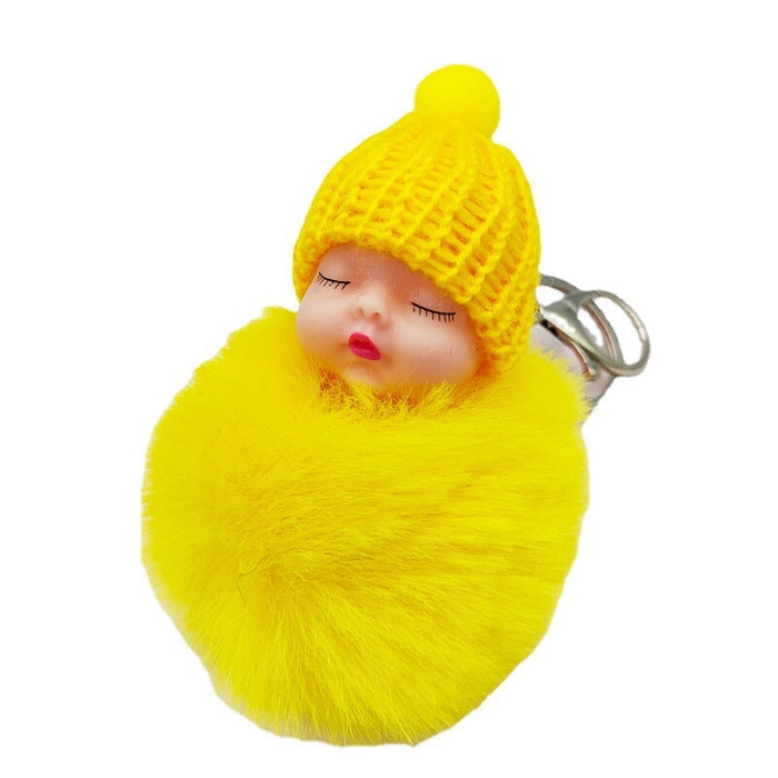 Wholesale imitation otter rabbit hair sleep doll keychain JDC-KC-QiShi007 Keychains 奇释 Wholesale Jewelry JoyasDeChina Joyas De China