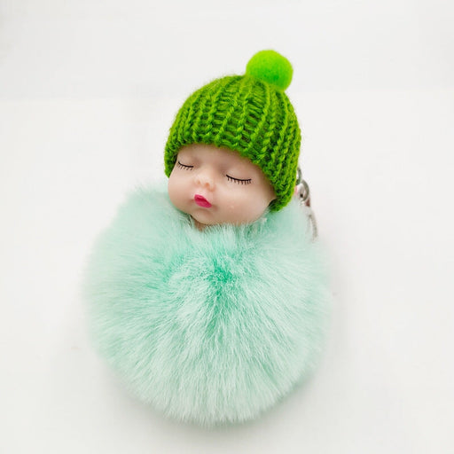 Wholesale imitation otter rabbit hair sleep doll keychain JDC-KC-QiShi007 Keychains 奇释 Wholesale Jewelry JoyasDeChina Joyas De China