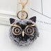 Wholesale Imitation Rex Rabbit Fur Big Eyes Sequined Owl Fur Ball Pom Pom Keychain JDC-KC-Zuge012 Keychains 祖格 Wholesale Jewelry JoyasDeChina Joyas De China