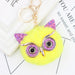 Wholesale Imitation Rex Rabbit Fur Big Eyes Sequined Owl Fur Ball Pom Pom Keychain JDC-KC-Zuge012 Keychains 祖格 Wholesale Jewelry JoyasDeChina Joyas De China