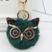 Wholesale Imitation Rex Rabbit Fur Big Eyes Sequined Owl Fur Ball Pom Pom Keychain JDC-KC-Zuge012 Keychains 祖格 Wholesale Jewelry JoyasDeChina Joyas De China