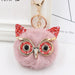 Wholesale Imitation Rex Rabbit Fur Big Eyes Sequined Owl Fur Ball Pom Pom Keychain JDC-KC-Zuge012 Keychains 祖格 Bean paste-red / Wholesale Jewelry JoyasDeChina Joyas De China