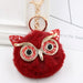 Wholesale Imitation Rex Rabbit Fur Big Eyes Sequined Owl Fur Ball Pom Pom Keychain JDC-KC-Zuge012 Keychains 祖格 Burgundy Red / Wholesale Jewelry JoyasDeChina Joyas De China