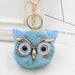 Wholesale Imitation Rex Rabbit Fur Big Eyes Sequined Owl Fur Ball Pom Pom Keychain JDC-KC-Zuge012 Keychains 祖格 Peacock blue / Wholesale Jewelry JoyasDeChina Joyas De China