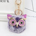 Wholesale Imitation Rex Rabbit Fur Big Eyes Sequined Owl Fur Ball Pom Pom Keychain JDC-KC-Zuge012 Keychains 祖格 Two color purple purple / Wholesale Jewelry JoyasDeChina Joyas De China