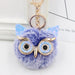 Wholesale Imitation Rex Rabbit Fur Big Eyes Sequined Owl Fur Ball Pom Pom Keychain JDC-KC-Zuge012 Keychains 祖格 Two-color sapphire blue-blue / Wholesale Jewelry JoyasDeChina Joyas De China