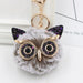 Wholesale Imitation Rex Rabbit Fur Big Eyes Sequined Owl Fur Ball Pom Pom Keychain JDC-KC-Zuge012 Keychains 祖格 Two-tone grey-black / Wholesale Jewelry JoyasDeChina Joyas De China