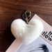 Wholesale Imitation Rex Rabbit Fur Heart Pom Pom Keychain JDC-KC-FeiRun024 Keychains 飞润 Wholesale Jewelry JoyasDeChina Joyas De China