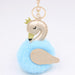 Wholesale Imitation Rex Rabbit Fur PU Leather Swan Fur Ball Pom Pom Keychain JDC-KC-Zuge013 Keychains 祖格 Blue-Champagne / Wholesale Jewelry JoyasDeChina Joyas De China