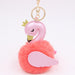 Wholesale Imitation Rex Rabbit Fur PU Leather Swan Fur Ball Pom Pom Keychain JDC-KC-Zuge013 Keychains 祖格 Orange-pink / Wholesale Jewelry JoyasDeChina Joyas De China