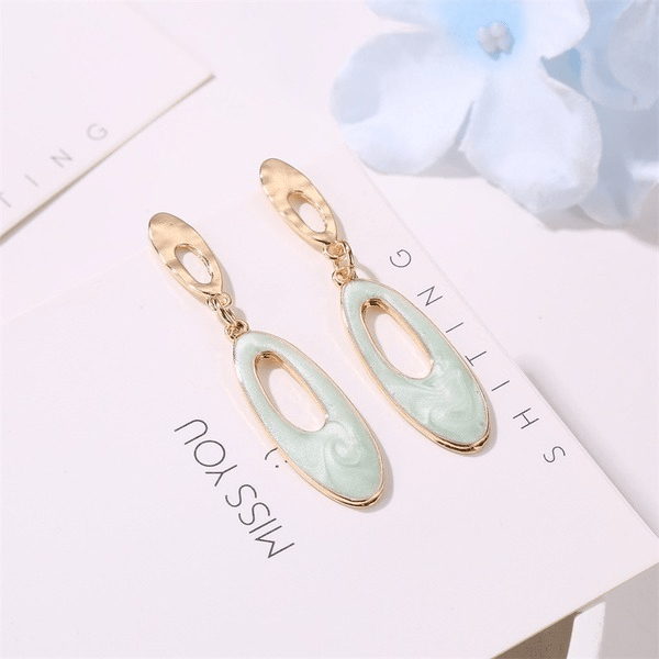 Wholesale ins wind drop oil candy oval geometric earrings JDC-ES-D772 Earrings 晴雯 Wholesale Jewelry JoyasDeChina Joyas De China