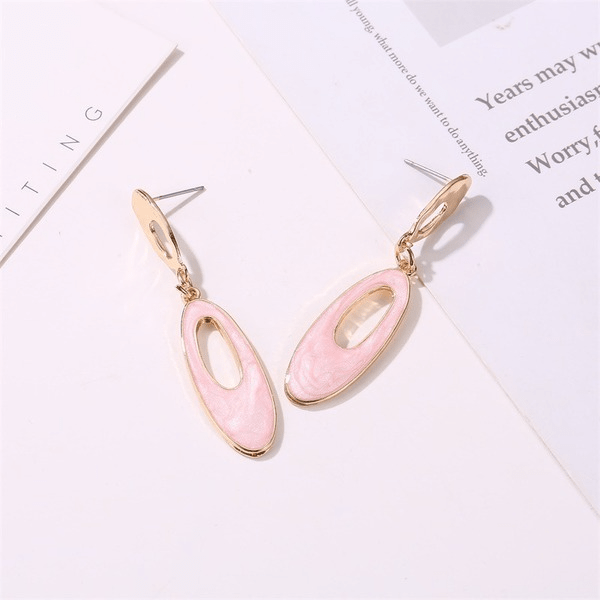 Wholesale ins wind drop oil candy oval geometric earrings JDC-ES-D772 Earrings 晴雯 Wholesale Jewelry JoyasDeChina Joyas De China