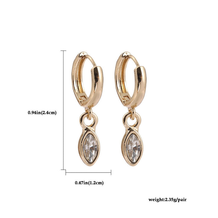 Wholesale INS Wind Geometric Water Drop Rhinestone Celi Earrings JDC-ES-Ruol005 Earrings 若龙 Wholesale Jewelry JoyasDeChina Joyas De China