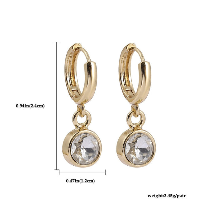 Wholesale INS Wind Geometric Water Drop Rhinestone Celi Earrings JDC-ES-Ruol005 Earrings 若龙 Wholesale Jewelry JoyasDeChina Joyas De China