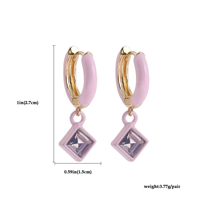 Wholesale INS Wind Geometric Water Drop Rhinestone Celi Earrings JDC-ES-Ruol005 Earrings 若龙 Wholesale Jewelry JoyasDeChina Joyas De China