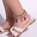 Wholesale jewelry aluminum alloy color contrast thick chain anklet women's cute cartoon acrylic bear foot ornaments Anklets JoyasDeChina Wholesale Jewelry JoyasDeChina Joyas De China