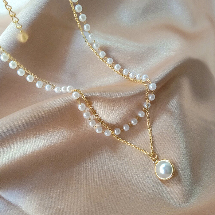 Wholesale Jewelry pearl pendant necklace Women's elegant clavicle chain necklace pearl necklace Necklaces JoyasDeChina Wholesale Jewelry JoyasDeChina Joyas De China