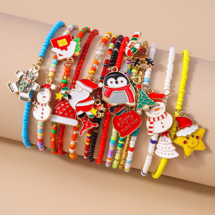 Wholesale Jewelry Random Anklet suit Fashion Santa Claus Christmas Tree Snowman Foot Jewelry Anklets JoyasDeChina Wholesale Jewelry JoyasDeChina Joyas De China