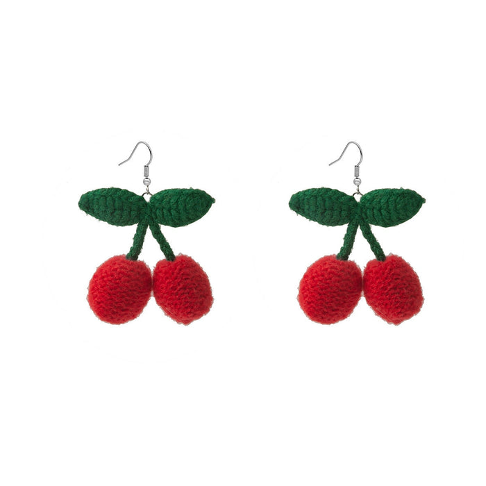 Wholesale Jewelry Simulation Cherry Keychain Fruit Pendant Accessories Key Chain Keychains JoyasDeChina Knitted earrings Wholesale Jewelry JoyasDeChina Joyas De China