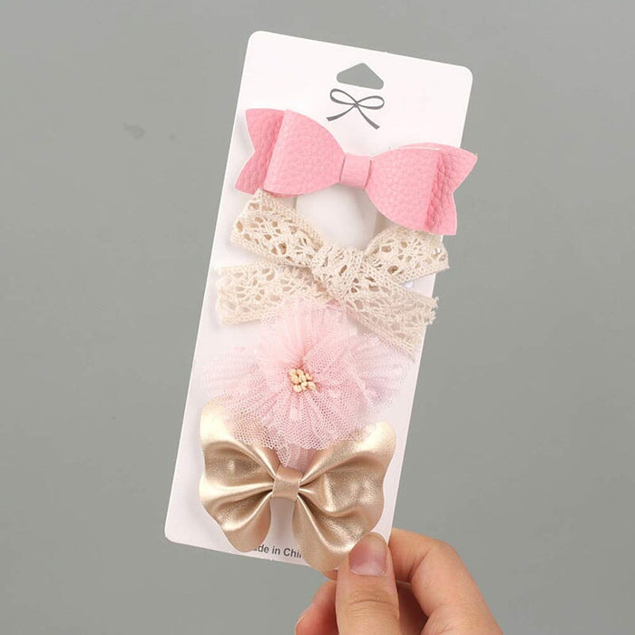 Wholesale Kids Bow Cloth Hair Clip Set JDC-HC-Danzuo025 Hair Clips 丹左 4 Wholesale Jewelry JoyasDeChina Joyas De China