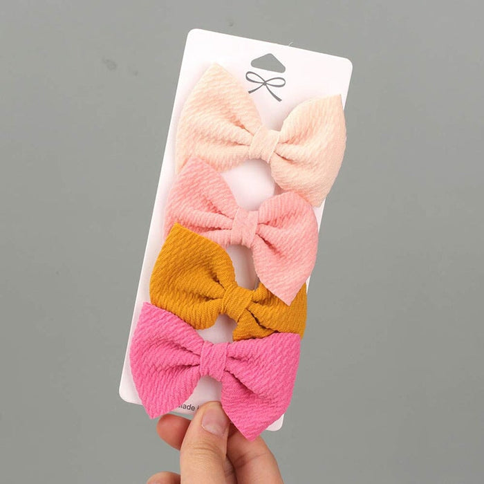 Wholesale Kids Bow Cloth Hair Clip Set JDC-HC-Danzuo025 Hair Clips 丹左 7 Wholesale Jewelry JoyasDeChina Joyas De China