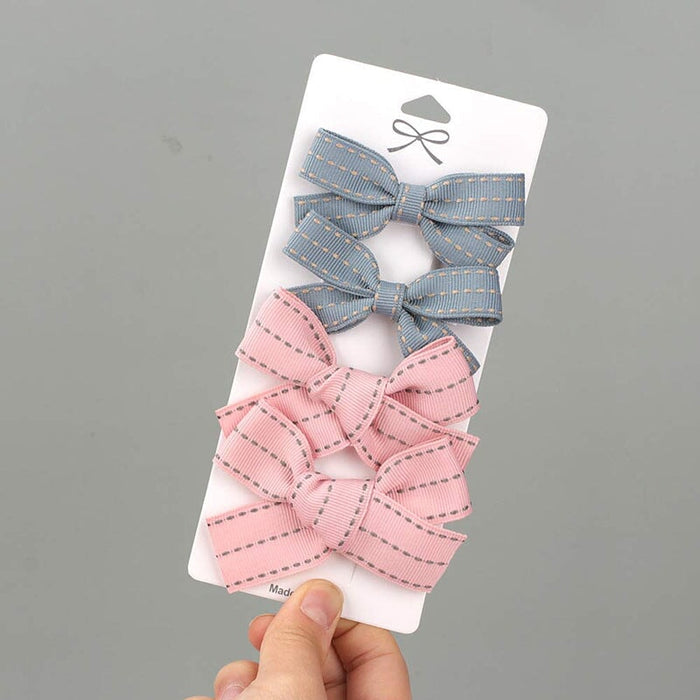 Wholesale Kids Bow Cloth Hair Clip Set JDC-HC-Danzuo025 Hair Clips 丹左 8 Wholesale Jewelry JoyasDeChina Joyas De China