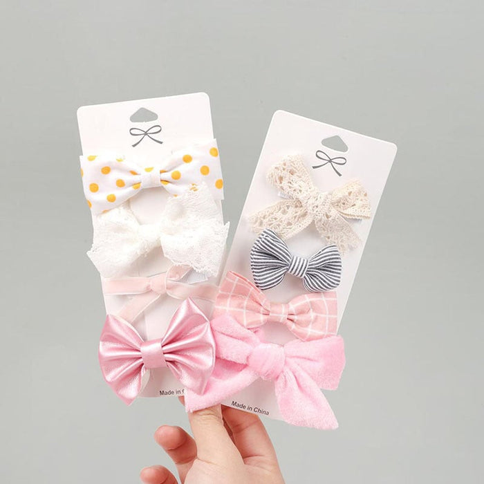 Wholesale Kids Bow Cloth Hair Clip Set JDC-HC-Danzuo026 Hair Clips 丹左 Wholesale Jewelry JoyasDeChina Joyas De China