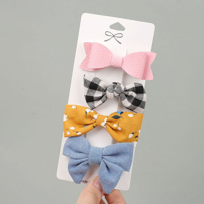 Wholesale Kids Bow Cloth Hair Clip Set JDC-HC-Danzuo026 Hair Clips 丹左 Wholesale Jewelry JoyasDeChina Joyas De China