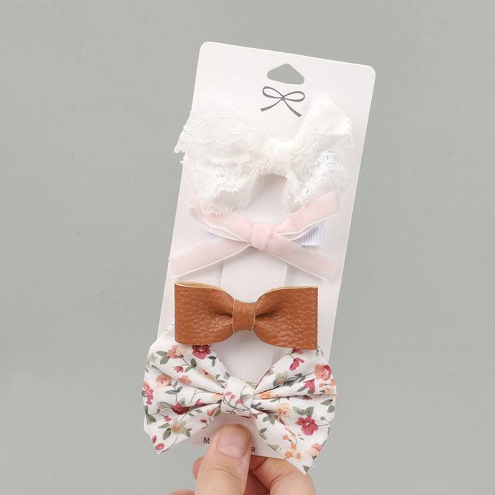 Wholesale Kids Bow Cloth Hair Clip Set JDC-HC-Danzuo026 Hair Clips 丹左 2 Wholesale Jewelry JoyasDeChina Joyas De China