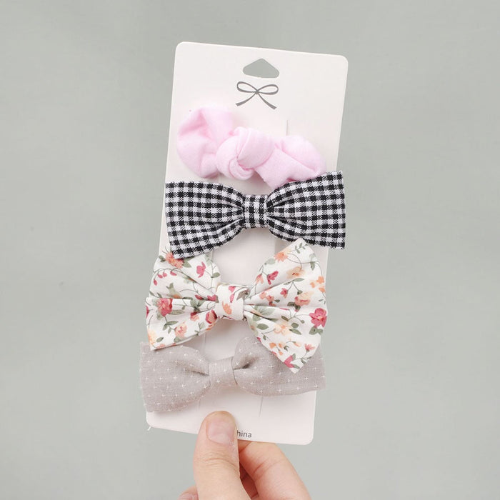 Wholesale Kids Bow Cloth Hair Clip Set JDC-HC-Danzuo026 Hair Clips 丹左 Wholesale Jewelry JoyasDeChina Joyas De China